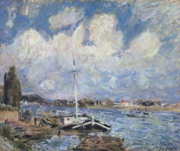 Boats on the Seine Artwork by Alfred Sisley