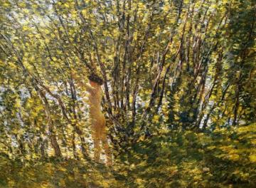 Nude In Sunlilt Wood Artwork by Frederick Childe Hassam