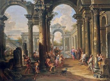 La piscina probàtica Artwork by Giovanni Paolo Pannini
