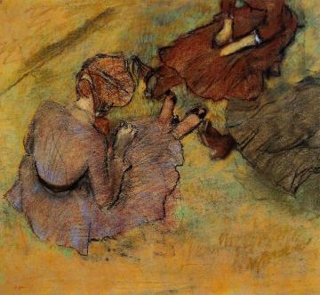 Woman Seated on the Grass Artwork by Edgar Degas