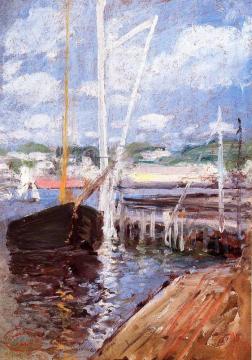 Boat Landing Artwork by John Twachtman