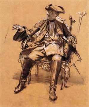 Study Of Model For Frederick Ii In An Armchair Artwork by Adolph von Menzel