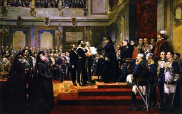 Pledge to the Constitution of 1876 by the Regent Maria Cristina of Hapsburg Artwork by Joaquin Sorolla y Bastida