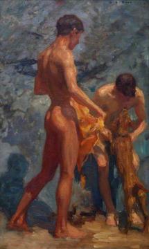Study of Bathing Boys Artwork by Henry Scott Tuke