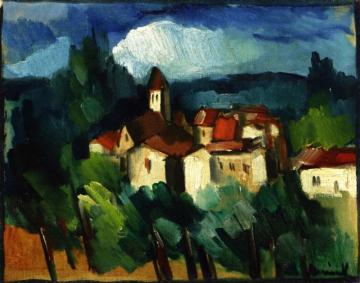 Landscape With Red Roofs Artwork by Maurice De Vlaminck