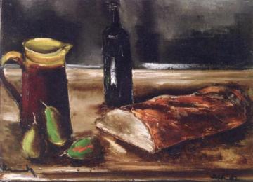 Still Life: Bread And Pitcher Artwork by Maurice De Vlaminck