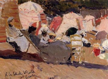 The Beach at Biarritz Artwork by Joaquin Sorolla y Bastida
