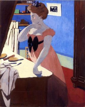 Misia Fixing Her Hair Artwork by Felix Vallotton
