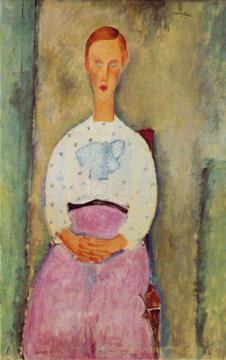 Girl With A Polka-dot Blouse Artwork by Amedeo Modigliani