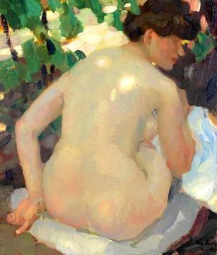 Nude with Back in the Sun Artwork by Leo Putz