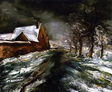 Snowy Landscape Artwork by Maurice De Vlaminck