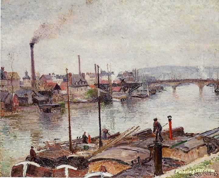 The Port of Rouen Artwork by Camille Pissarro