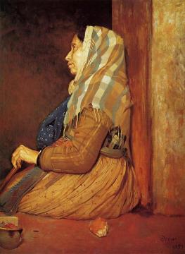 A Roman Beggar Woman Artwork by Edgar Degas