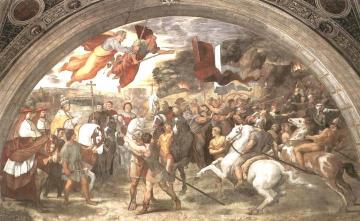 The Meeting between Leo the Great and Attila (Stanza di Eliodoro) Artwork by Raphael