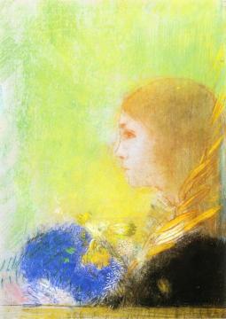 Profile of a Young Girl Artwork by Odilon Redon