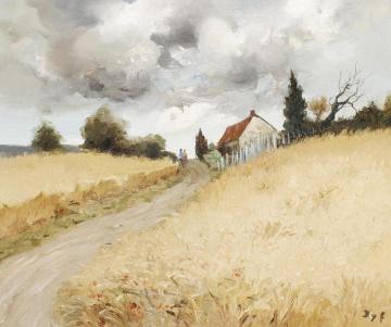 A Couple On A Country Lane Artwork by Marcel Dyf