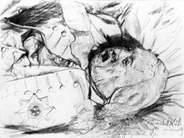 Body Of Field-marshall Keith Artwork by Adolph von Menzel