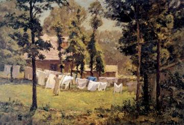 Week's Washing Artwork by Theodore Clement Steele