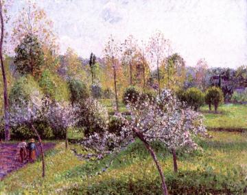 Apple Trees In Flower, Eragny Artwork by Camille Pissarro