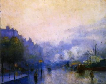 Rainy Day In London, Thames Port Artwork by Lesser Ury