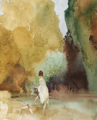 The Timid Huntress Artwork by Sir William Russell Flint