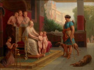 Two Boys Presented To Diana With The Three Graces Beyond Artwork by Henri Pierre Picou