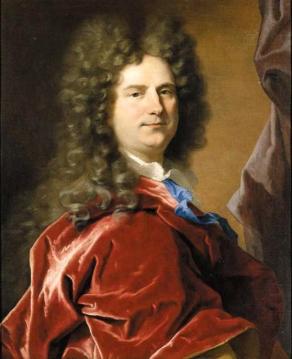 Portrait of Gentleman, Half-Length, in a Red Mantle Artwork by Hyacinthe Rigaud