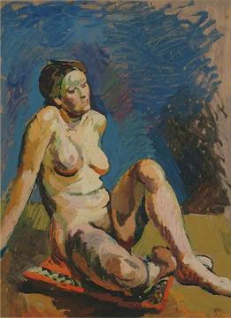 Seated Nude Artwork by Duncan Grant