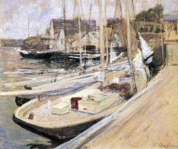 Fishing Boats At Gloucester Artwork by John Twachtman