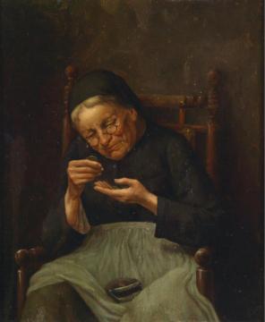 Mother Counting Money Artwork by Johann Georg Mayer von Bremen