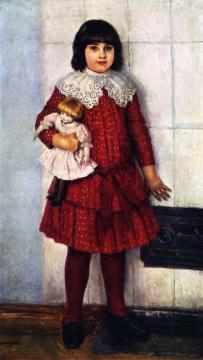 Olga, The Artist's Daughter, With A Doll Artwork by Vasili Ivanovich Surikov