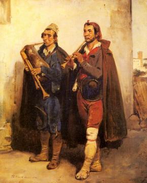 Village Musicians Artwork by Horace Vernet
