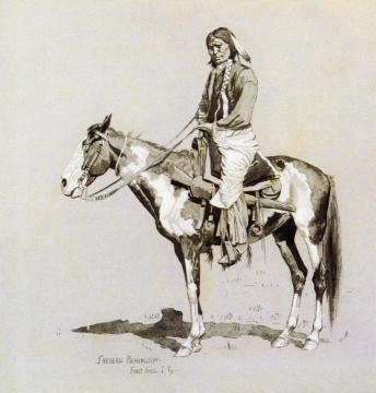 Commanche on Horseback Artwork by Frederic Remington
