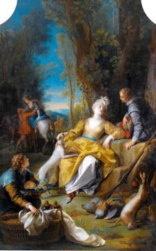 The Return from the Hunt Artwork by Jean Raoux