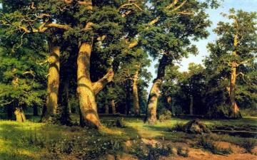 Oak-wood Artwork by Ivan Ivanovich Shishkin