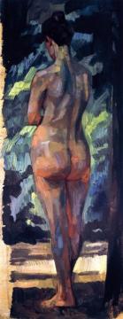 Standing Nude, Rear View Artwork by Wilhelm Trübner