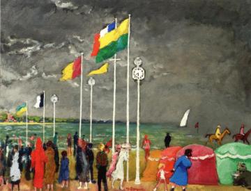 Clock Tower On The Beach At Deauville Artwork by Kees Van Dongen