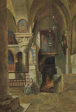 Interior Of The Holy Sepulchre (das Innere Der Grabeskirche) Artwork by Carl Friedrich Heinrich Werner