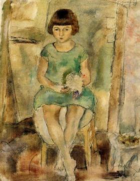 Little Girl Artwork by Jules Pascin