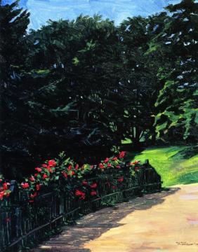 Rose Fence At Starnberg Lake Artwork by Wilhelm Trübner