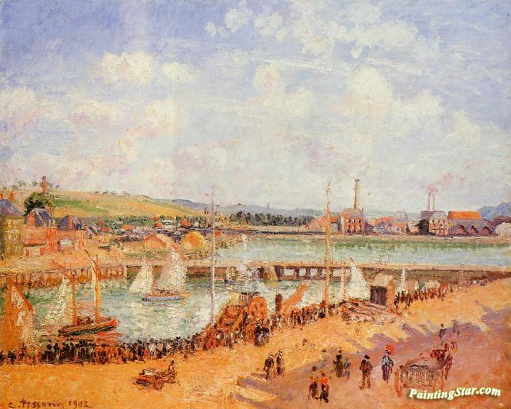 The Port of Dieppe, the Dunquesne and Berrigny Basins: High Tide, Sunny Afternoon Artwork by Camille Pissarro