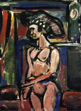 Girl in a Large Hat Artwork by Georges Rouault