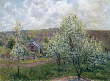 Spring near Paris Artwork by Alfred Sisley
