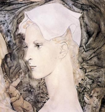 Woman's Head Artwork by Tsuguharu Foujita