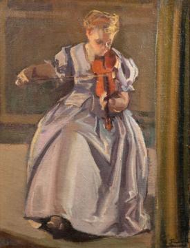 Mujer Tocando El Violin Artwork by Salvador Tuset Tuset