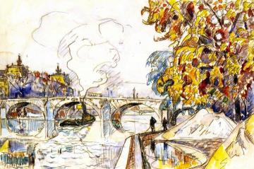 The Pont Royal with the Gare d'Orsay, Paris Artwork by Paul Signac