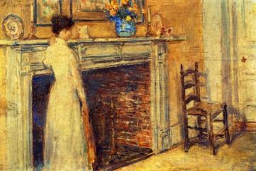 The Fireplace Artwork by Frederick Childe Hassam