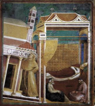 Legend Of St Francis: 6. Dream Of Innocent Iii (upper Church, San Francesco, Assisi) Artwork by Giotto di Bondone