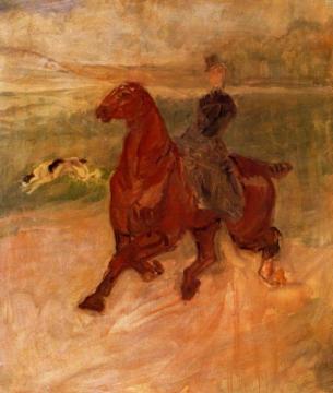 Horsewoman And Dog Artwork by Henri de Toulouse-Lautrec
