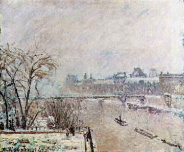 The Seine Viewed from the Pont-Neuf, Winter Artwork by Camille Pissarro